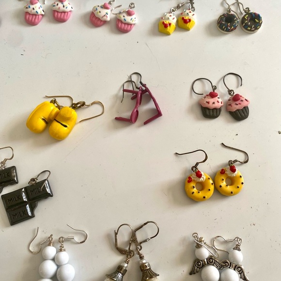 Hand Made sterling silver Earrings, Christmas, Snowmen,Donuts, Cupcakes and more - Picture 7 of 16